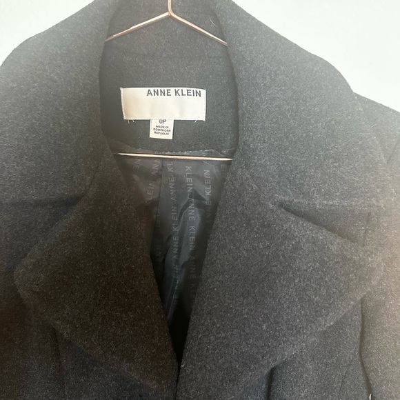 Anne Klein Charcoal Gray Wool & Cashmere Blend Coat - Picture 3 of 10